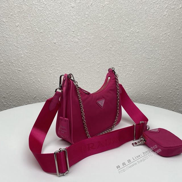prada女包 普拉達2020新款nylon Hobo手拎包 時尚百搭 prada腋下包 1BH204 Prada單肩斜挎包  pyd2387